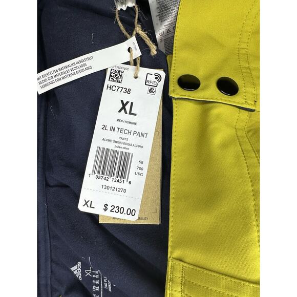 Adidas Mens XL Pants Terrex 2 Layer Insulated Snow Tech Tracksuit Bottoms HC7738 - Picture 5 of 6